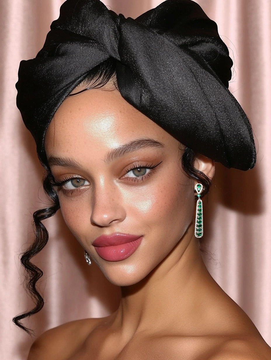 Opulent Glimmer Green And Silver Earrings