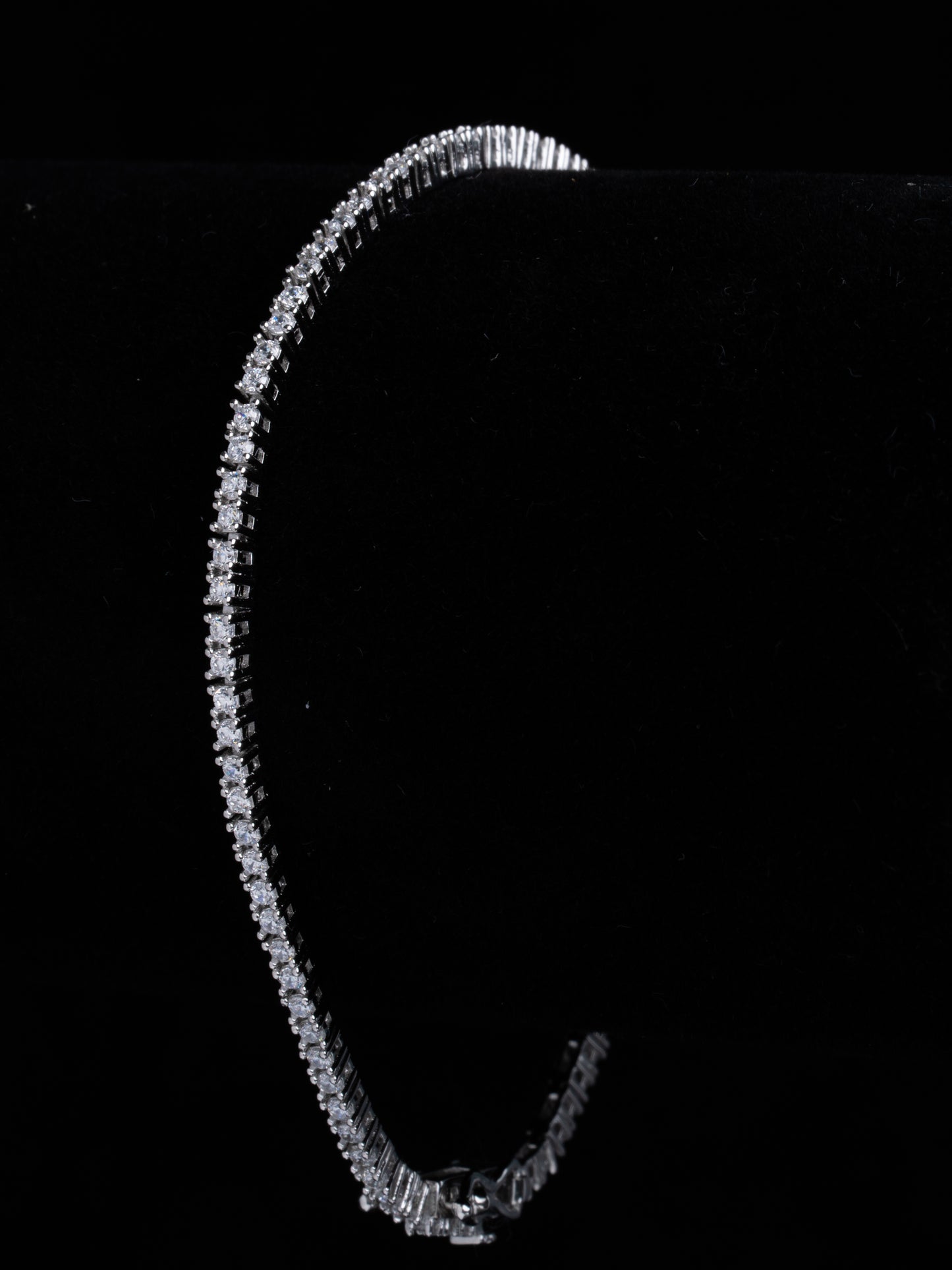 Silver Luster Slim Tennis Bracelet