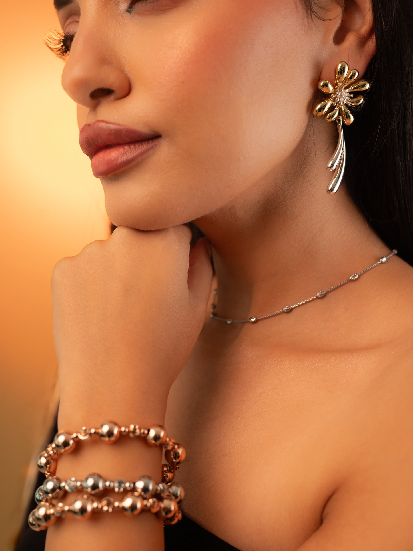 3-piece Cosmic Circle bracelet set in Gold , Sliver and branze