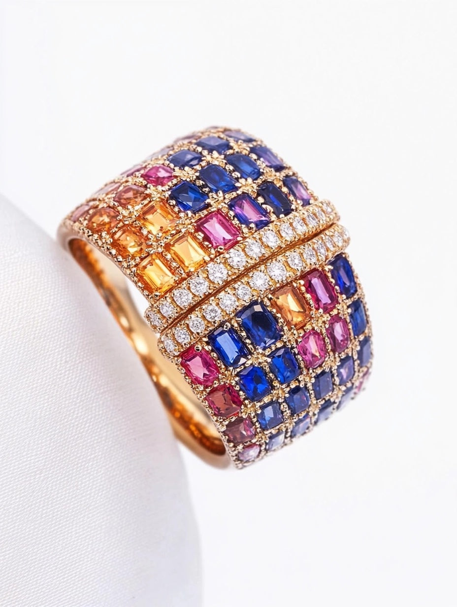 Sparkle Groove Ring 18karat Yellow Gold