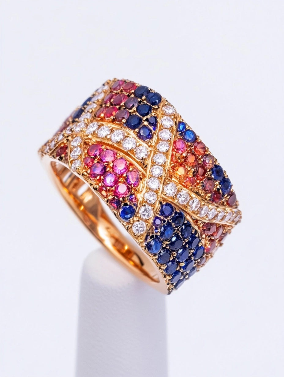 Glowing Beam Ring 18karat Yellow Gold