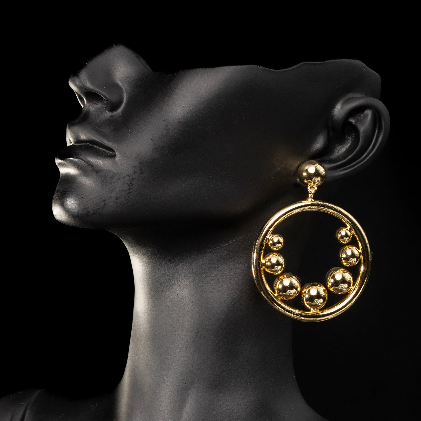 Circle Cascade Gold Earrings