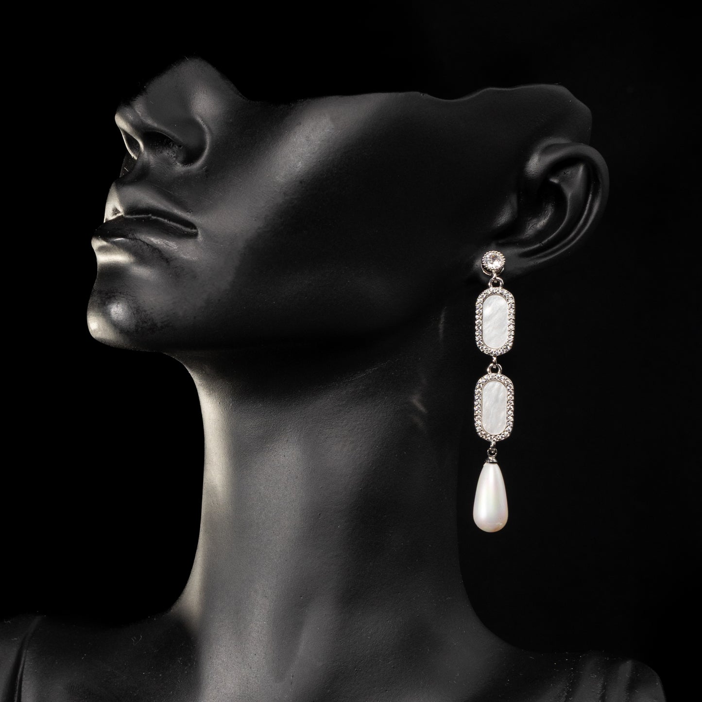 Claudine Silver And Pearl Drop Earrings