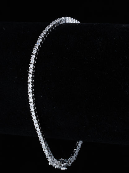 Silver Luster Slim Tennis Bracelet
