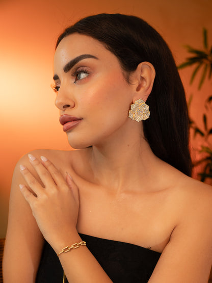 Petal Radiance Gold Earrings