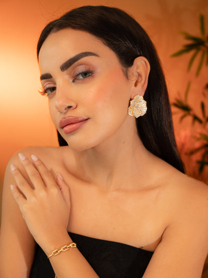 Petal Radiance Gold Earrings