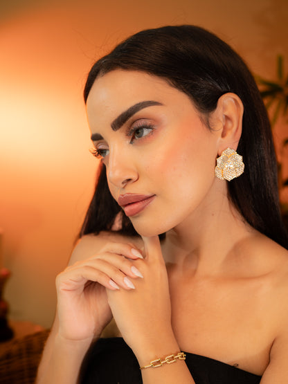 Petal Radiance Gold Earrings