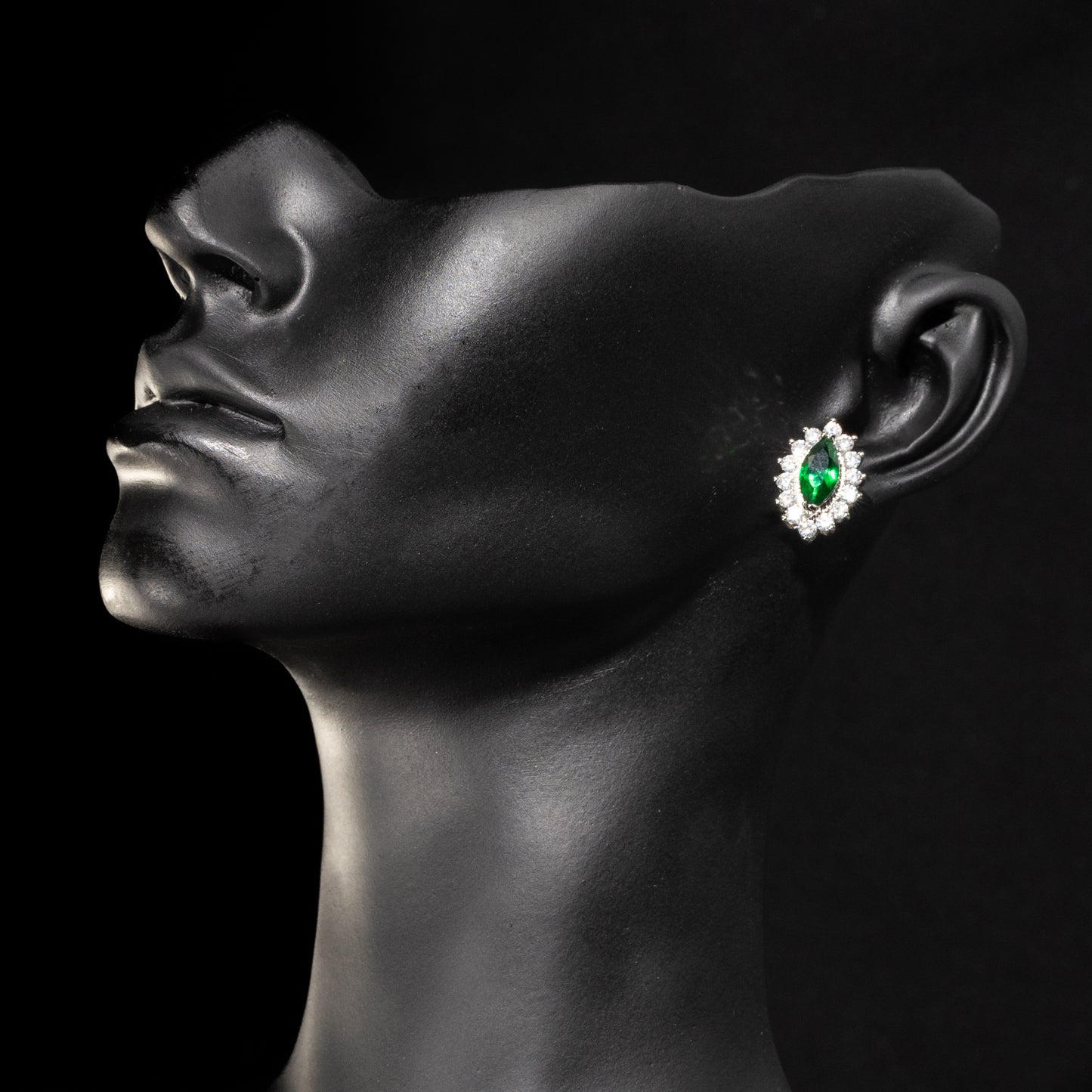 Emerald Sparkle Green And Silver Earrings