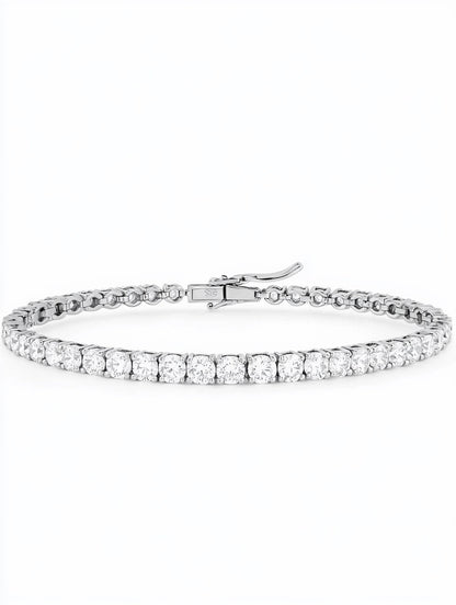 Silver Luster Slim Tennis Bracelet
