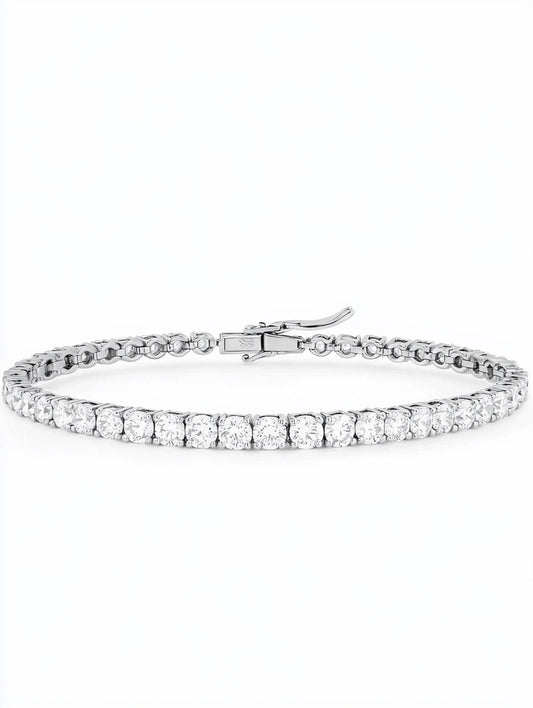 Silver Luster Slim Tennis Bracelet