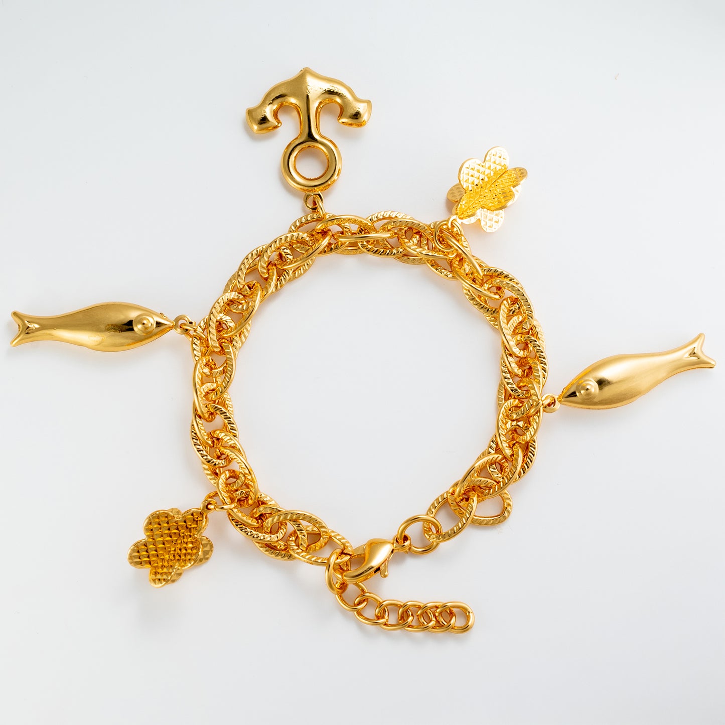 Ocean's Embrace Charm Bracelet In Gold