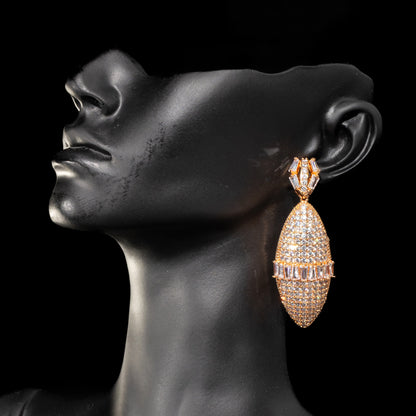 Shimmer Oval Gold Earrings