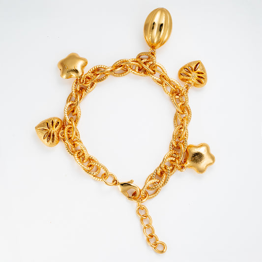 Stellar Love Charm Bracelet In Gold