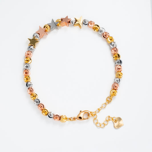 Stellar Tri-Tone Bracelet In Gold, Silver And Bronze